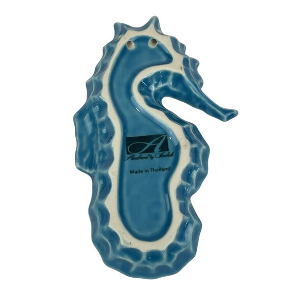 Vintage Andrea Sadek Blue Green Seahorse Porcelain Figurine Ornament Dish - Picture 4 of 6